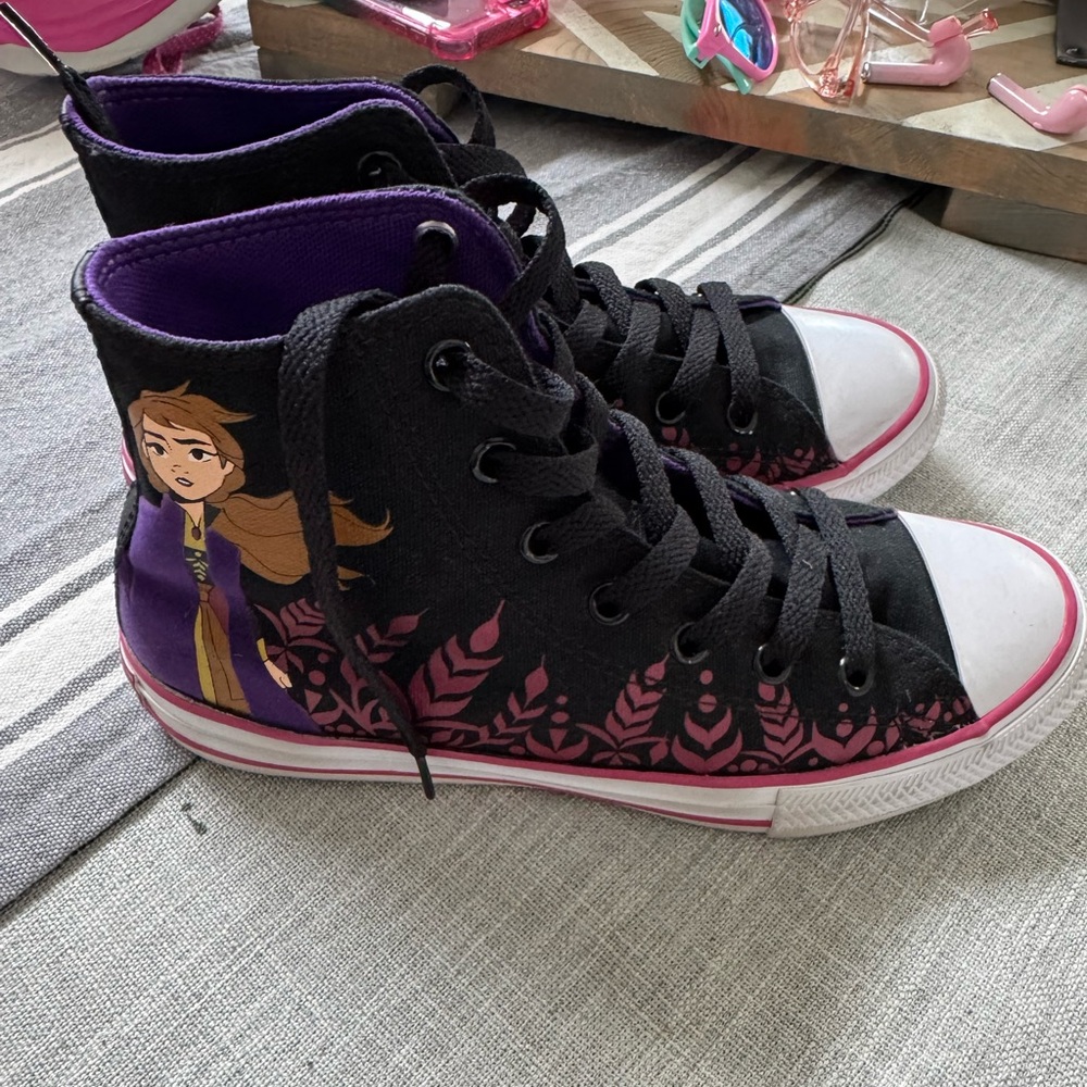CONVERSE ALL-STAR Girl's Junior Frozen 2 Princess Anna Hi-Top Sneaker Size 3